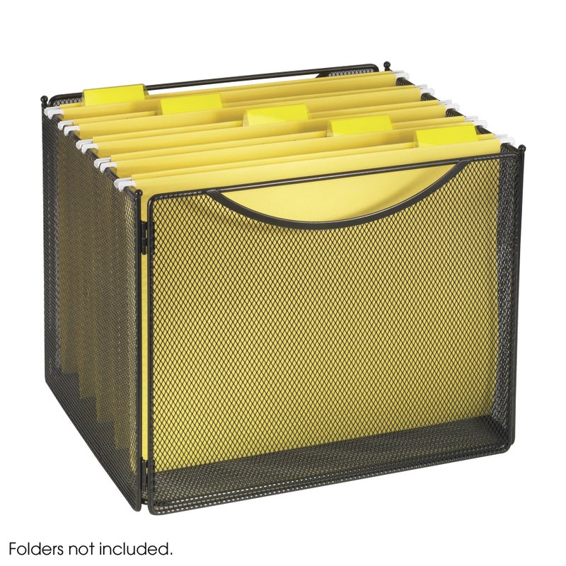Safco Onyx Mesh Letter-Size File Cube 2170BL Black, Black Powder Coat Finish, Durable Steel Mesh Construction - Image 2